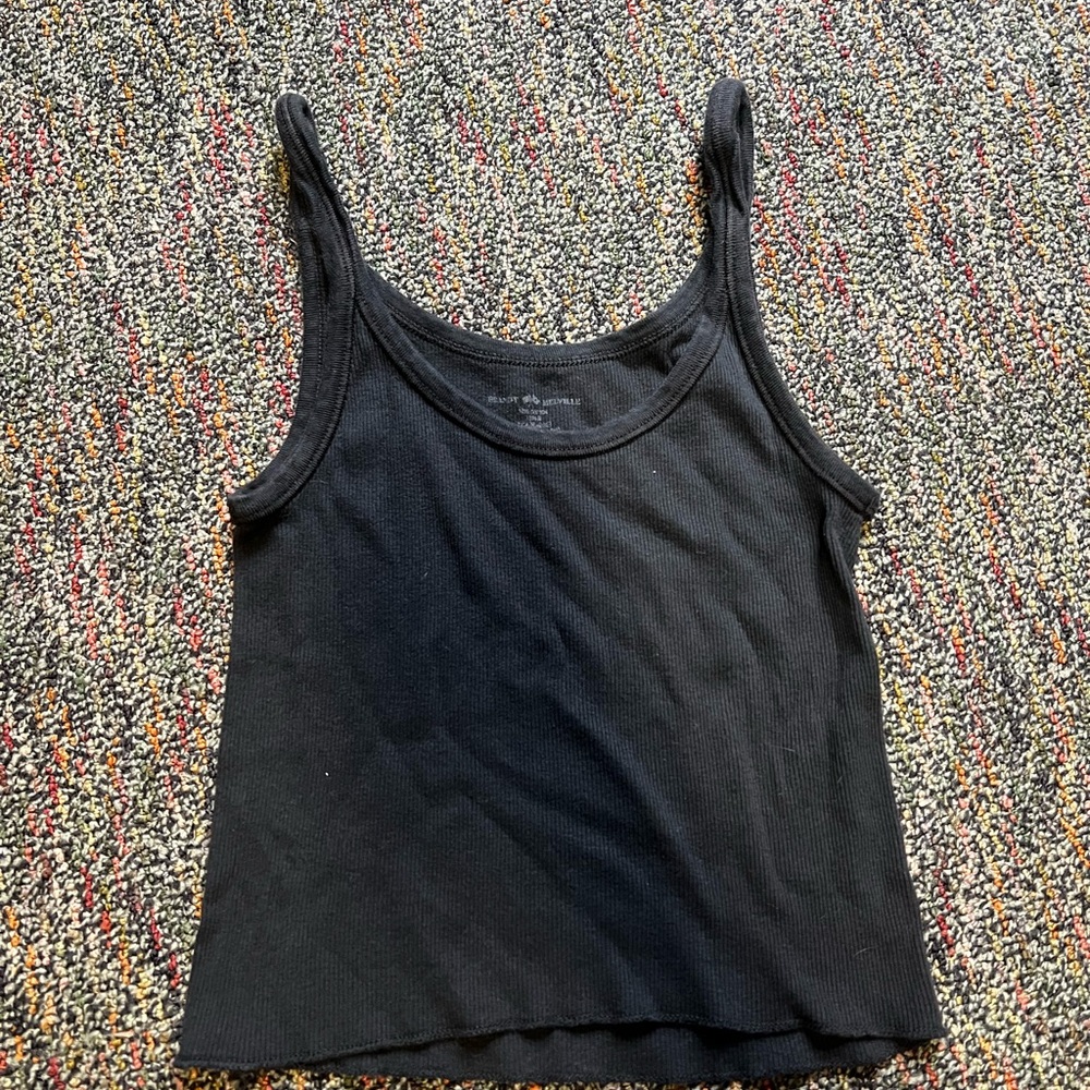 Black Ribbed Tank Top